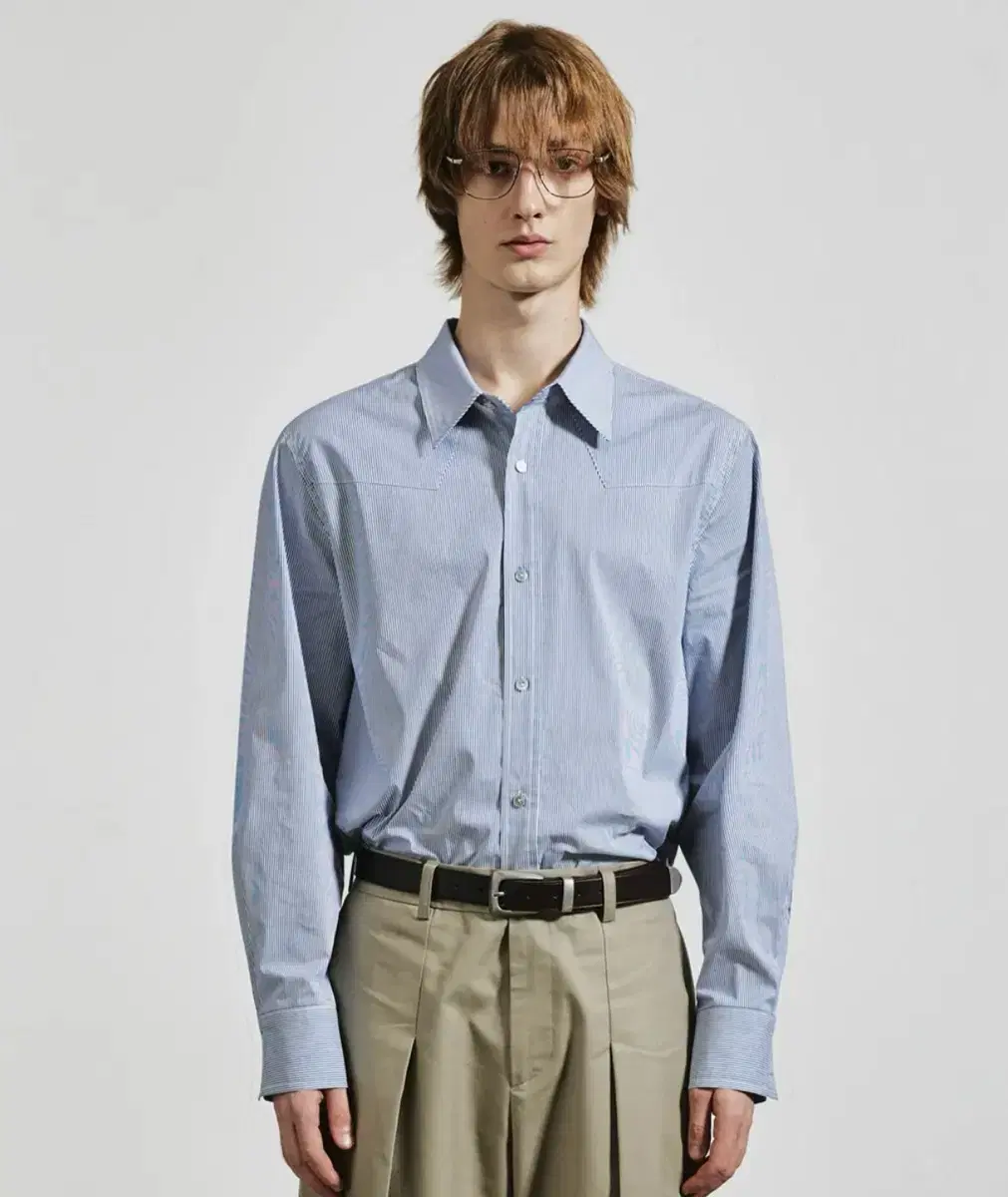 LMOOD | 엘무드 Lmood Saint Western Shirt Blue Stripe #엘무드